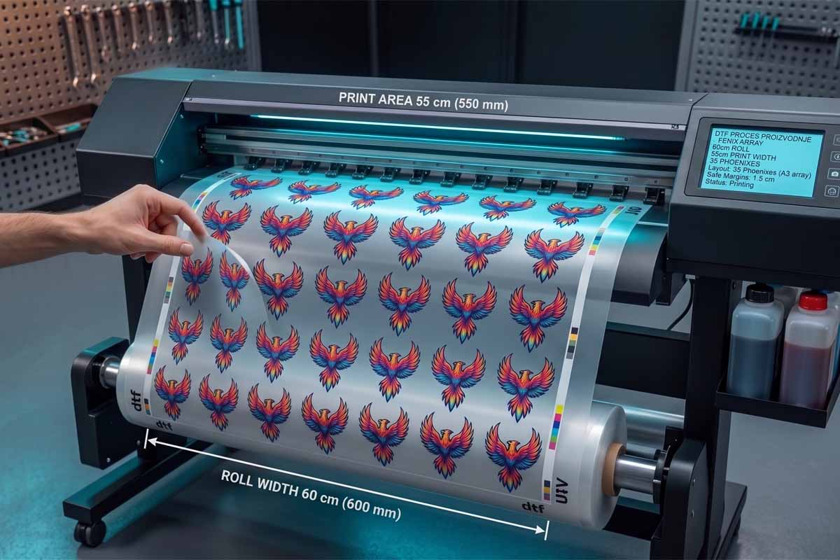 Priprema grafike za DTF tisak – DTF printer s rolanom folijom i preslikačima, prikaz procesa pripreme datoteke, dtfX.hr